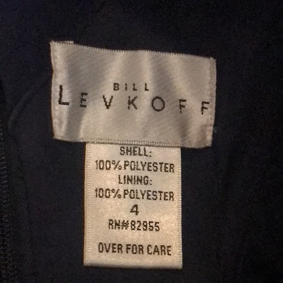 Bill Levkoff Bridesmaid Navy Blue Dress Style 154 Size 4 - Picture 4 of 4